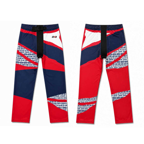 X1 Red and Blue Sublimated Custom Roller Inline Hockey Pants