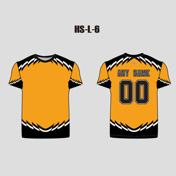 Yellow/Black/White Sublimated Custom Hockey Shirts