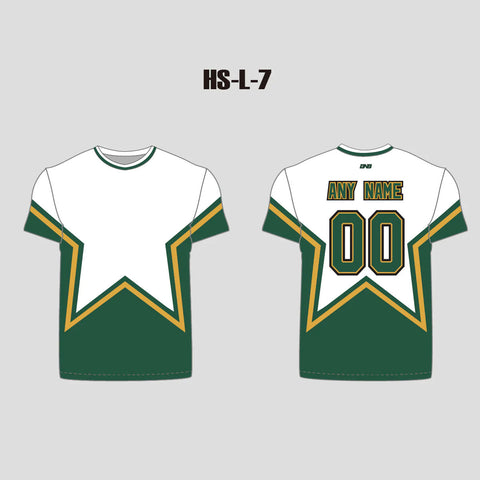 White/Green/Yellow Sublimated Custom Hockey Shirts