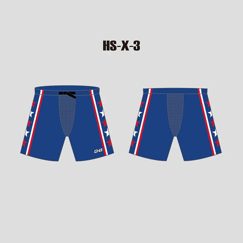 X3 Blue and Stars Sublimated Custom Hockey Pant Shells