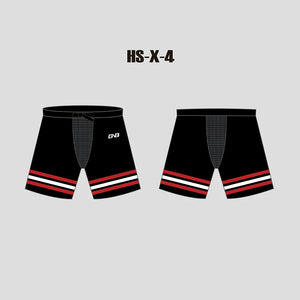 X4 Black Red and White Sublimated Custom Hockey Pant Shells