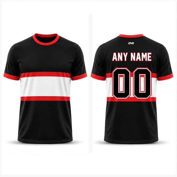 Black/White/Red Sublimated Custom Hockey Shirts