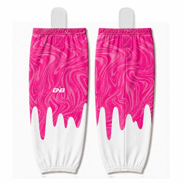 HSX1 Pink Liquid Sublimated Custom Adult Youth Hockey Socks
