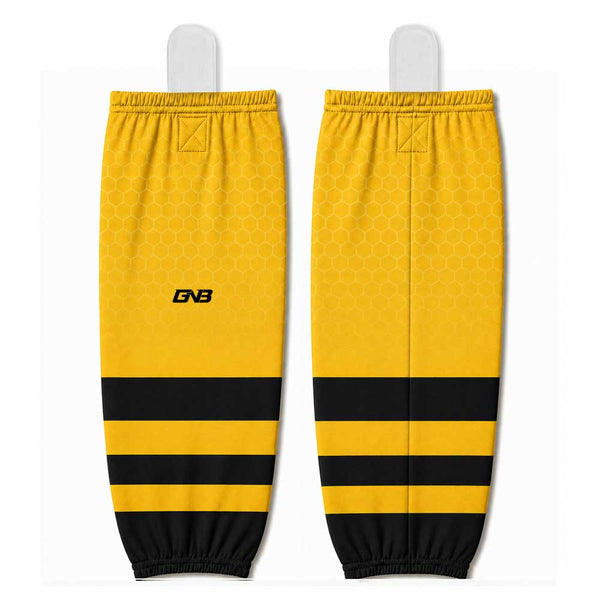 HSX3 Hexagon Yellow Sublimated Custom Adult Youth Hockey Socks