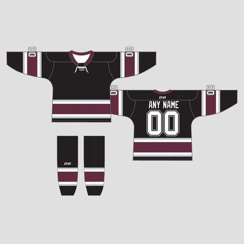 Z5 Sublimated Black Custom Team Hockey Jerseys Socks