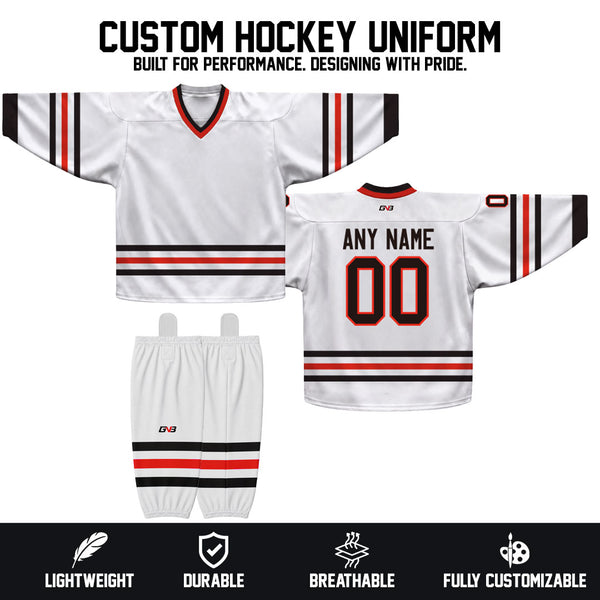 Z14 Sublimated White Custom Team Hockey Uniforms