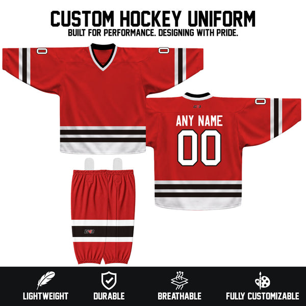 Z2 Sublimated Custom Team Hockey Jerseys Socks