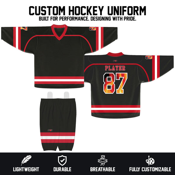 Z93 Sublimated Custom Team Hockey Jerseys Socks
