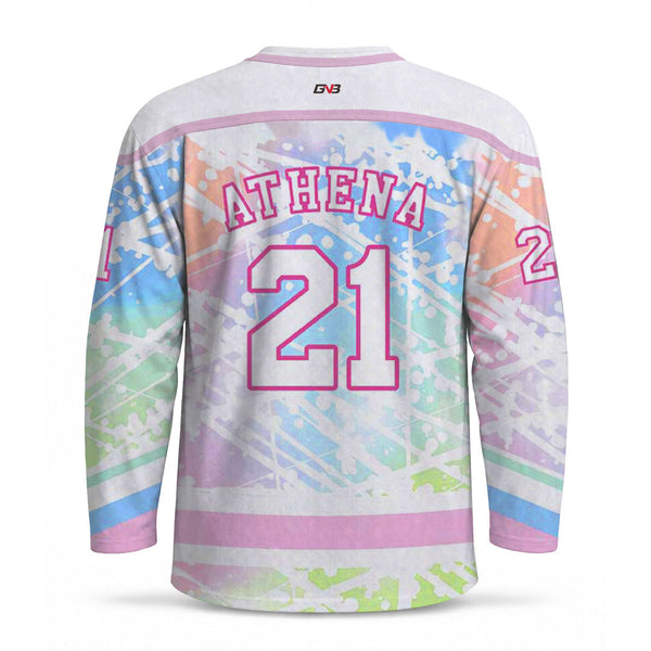 HJL1 Sparkle Dabbing Unicorn Custom Hockey Jerseys