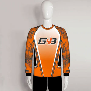 FJL1 Orange Crew Neck Custom Performance Fishing Shirts