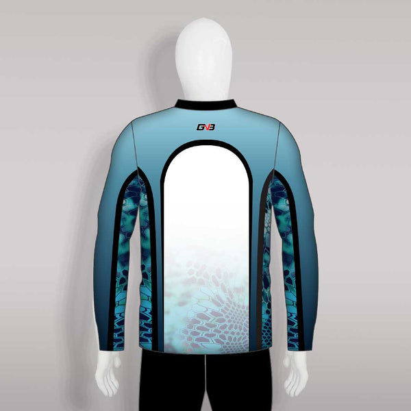FJZ18 Blue Sublimated Custom Cool Fishing Shirts 1/4 Zip