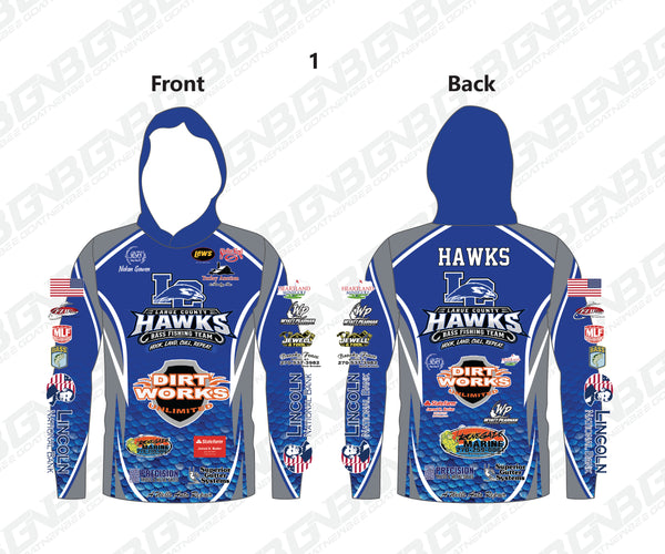 LaRue County Hawks Bass Fishing Team Custom Fishing Jersey