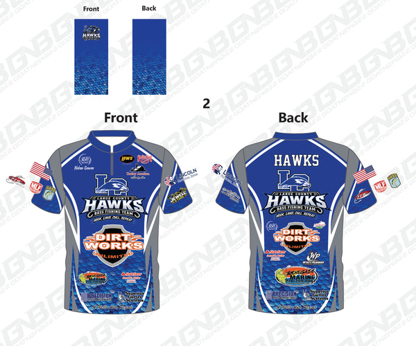 LaRue County Hawks Bass Fishing Team Custom Fishing Jersey