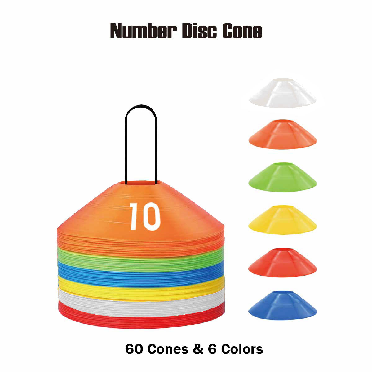 Number Disc Cones- 60 Pack