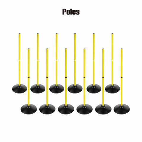 Agility Poles Set Detachable - Pack of 12