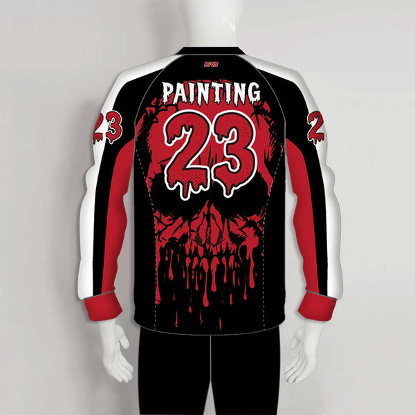 PJX3 Dripping Skull Custom Black and Red Paintball Jerseys