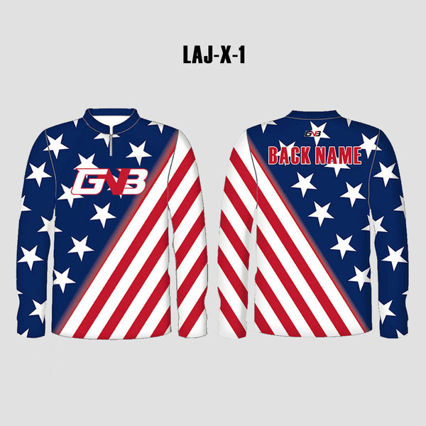 LAJX1 Stars and Stripes Custom Long Sleeve Archery Club Jerseys