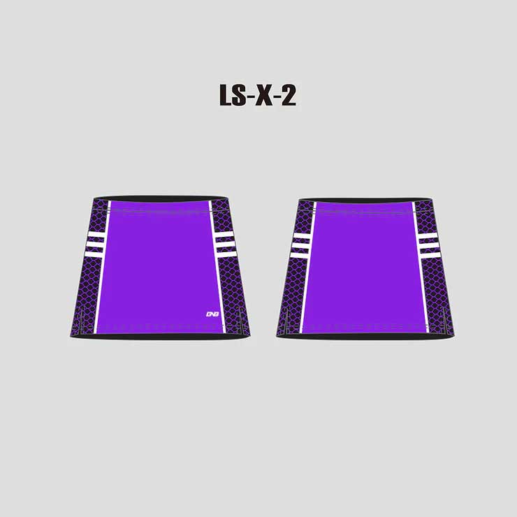 X2 Purple Black Sublimated Custom Women's Lacrosse Skirts