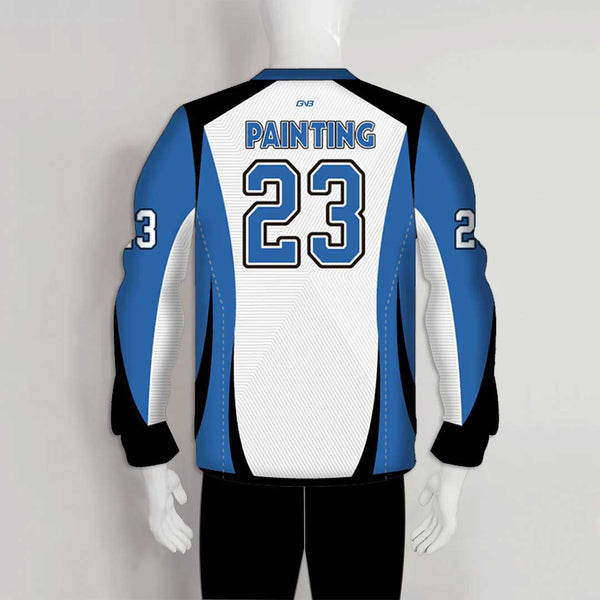 PJX4 Abstract Lines Custom White Blue and Black Paintball Jerseys