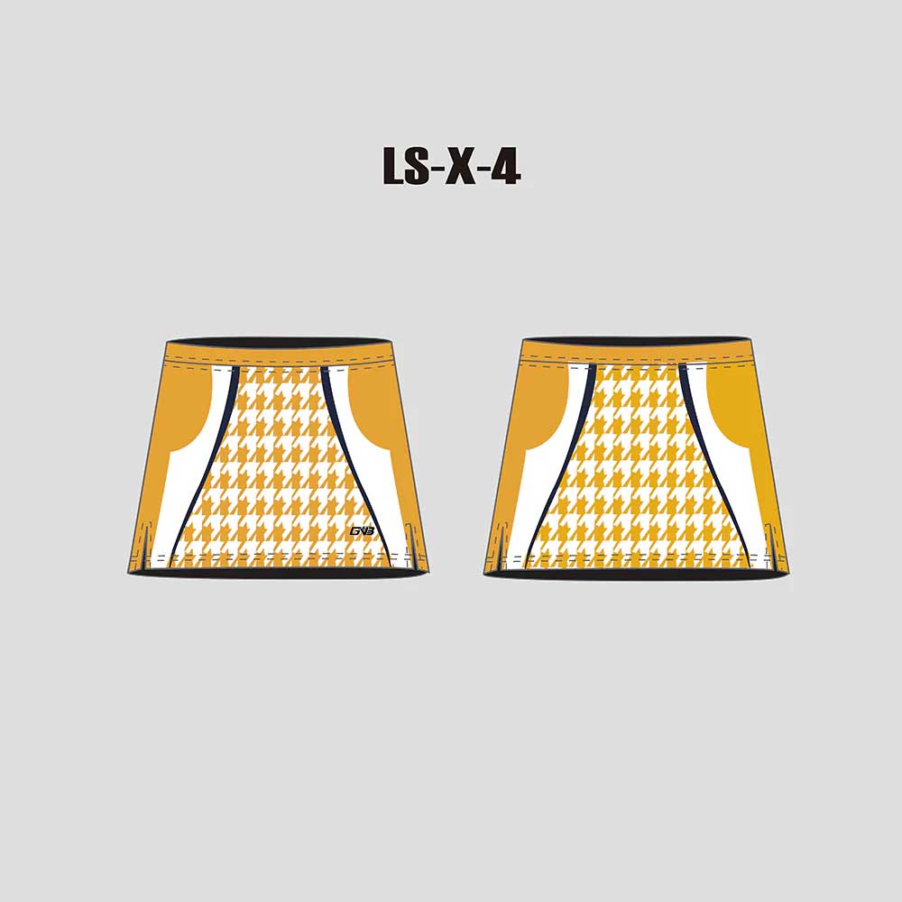 X4 Gold White Custom Women's Lacrosse Team Skirts