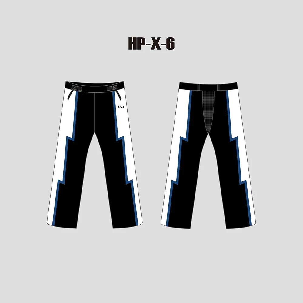 X6 Lightning Black Custom Roller and Inline Hockey Pants