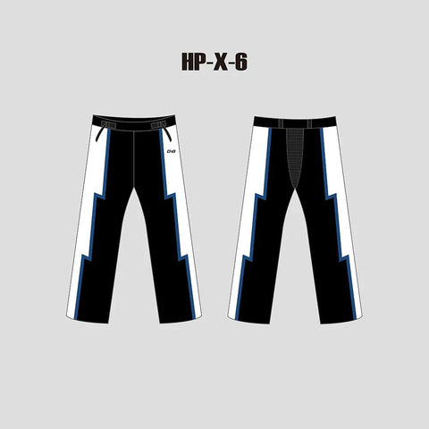 X6 Lightning Black Custom Roller and Inline Hockey Pants
