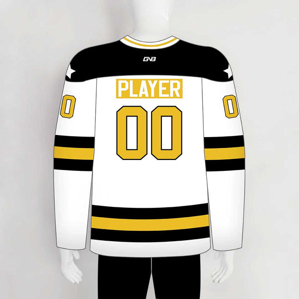 YS61 White/Gold/Black Custom Ice Roller Hockey Jerseys Design