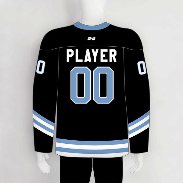 YS70 Black/Blue Custom Sublimated Ice Roller Hockey Jerseys Design