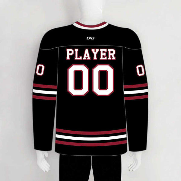 YS72 Black/Red/White Custom Ice Roller Blank Hockey Jerseys