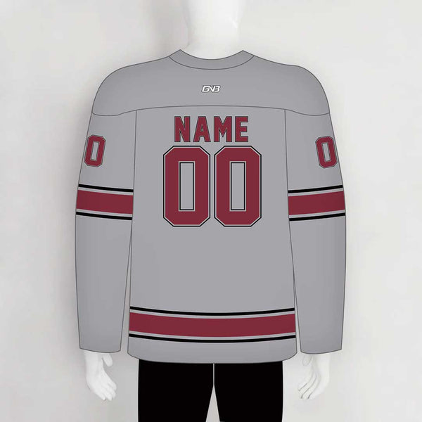 YS73 Grey/Red/Black Custom Ice Roller Blank Hockey Jerseys