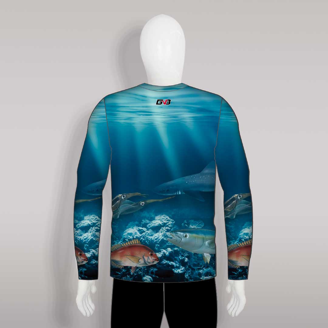 FJZ36 Sea World UV Sublimated Custom Fishing Jerseys 1/4 Zip