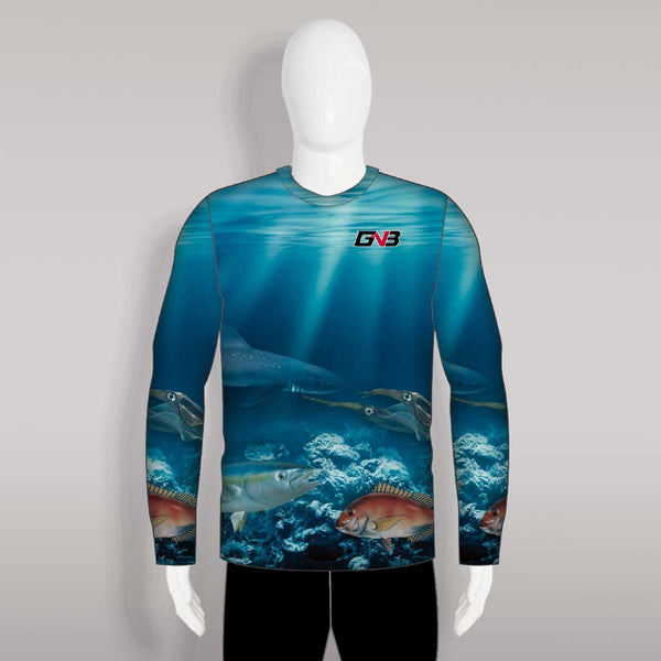 FJZ36 Sea World UV Sublimated Custom Fishing Jerseys 1/4 Zip