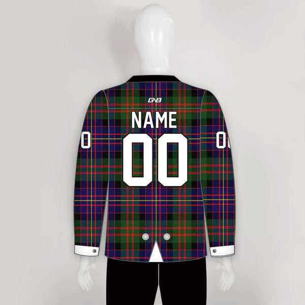 HJZ119 Scottish Tartan Tuxedo Sublimated Custom Hockey Goalie Jerseys