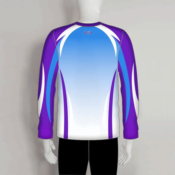FJZ15 Purple Sublimated Performance Crew Neck Custom Fishing Tournament Jerseys