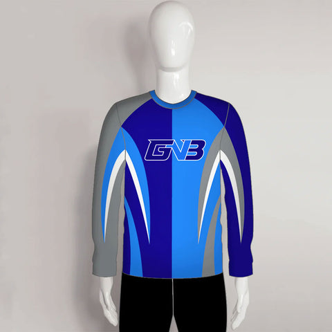 FJZ16 Light Dark Blue Color Block Custom Performance Fishing Shirts