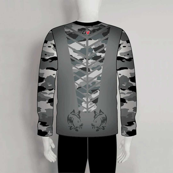 FJZ21 Sublimated Custom Catfish Striped Bass Fishing Shirts Crew Neck