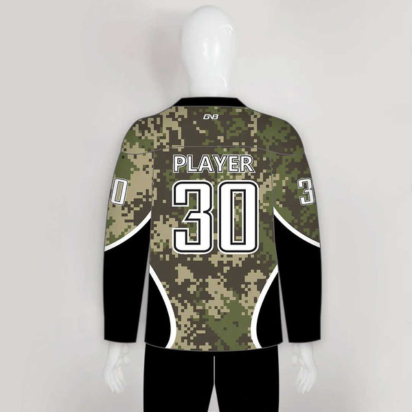 HJZ251 Army Camo Veteran Sublimated Custom Made Hockey Jerseys