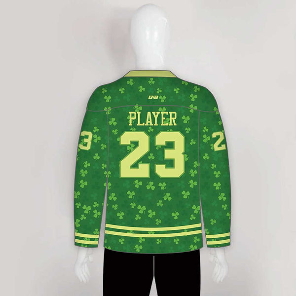HJZ254 Skull Beer Clover Sublimated Custom Made Hockey Jerseys