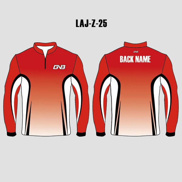 LAJZ25 Red Black White Custom Long Sleeve Blank Archery Jerseys