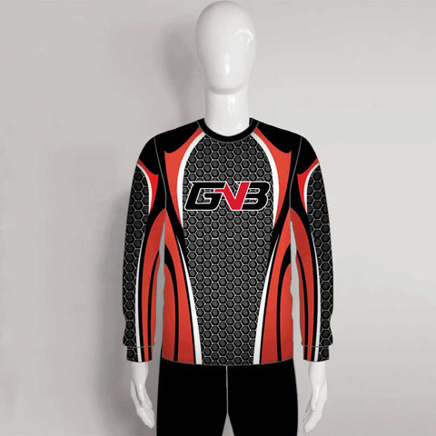 FJZ26 Red Black Hexagon Steel Pattern Custom Performance Fishing Jerseys