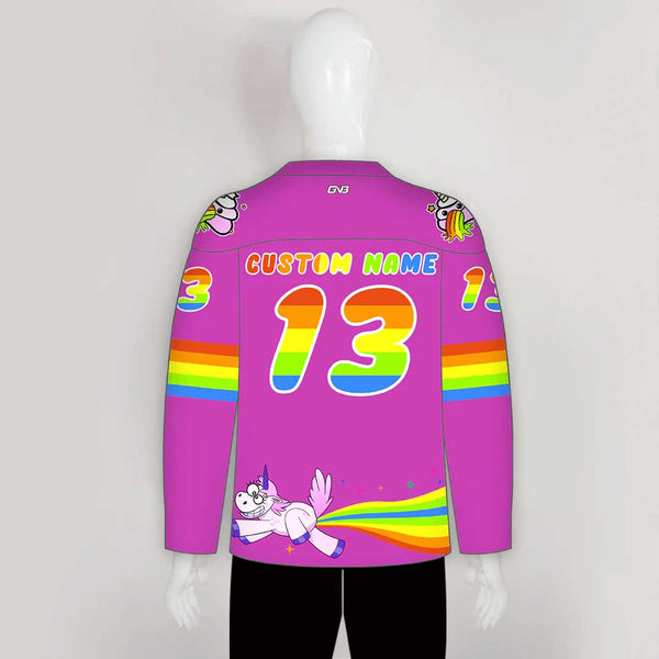 HJZ309 Pooping Unicorn Custom Funny Hockey Jerseys