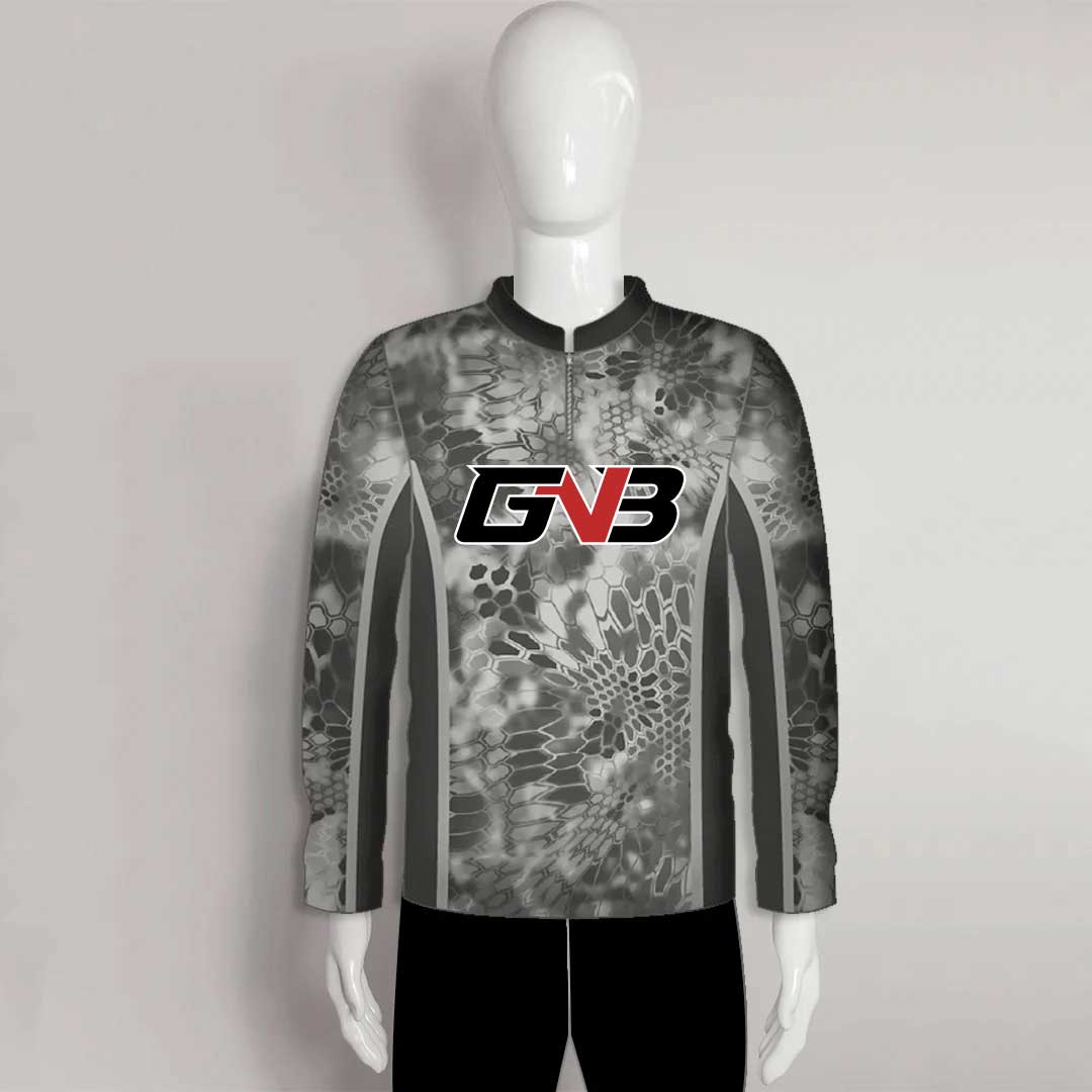 FJZ74 Gray Custom Performance Fishing Shirts