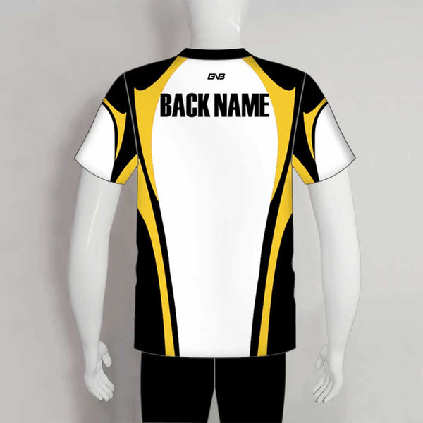 SJZ03 White Black Gold Custom Long Range Shooting Jerseys