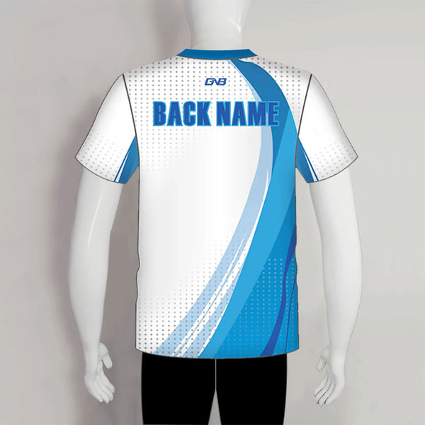 AJZ36 White Blue Custom Blank Archery Shirts For Youth Adult