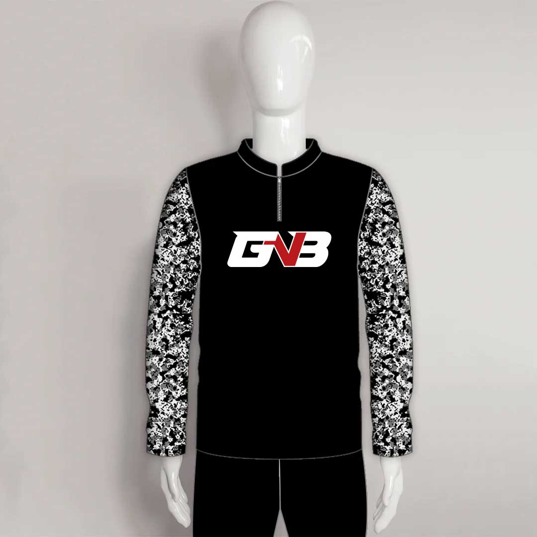 FJC5 Raglan Camo Sublimated 1/4 Zip Custom Fishing Team Shirts