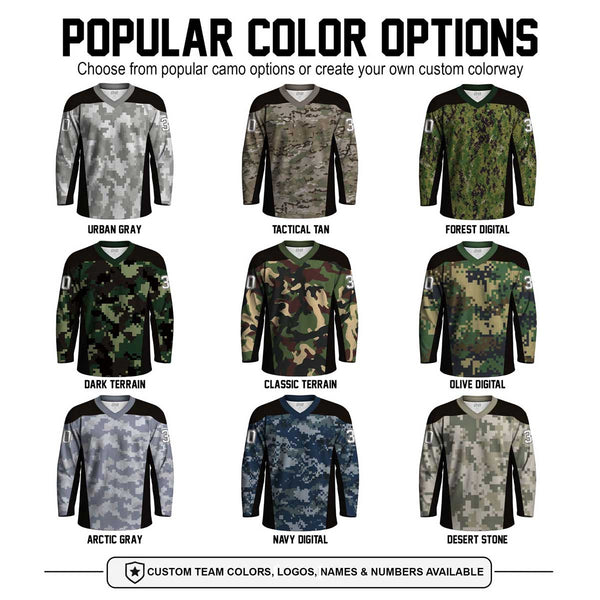 Classic Arc Digital Camouflage Custom Made Hockey Jerseys