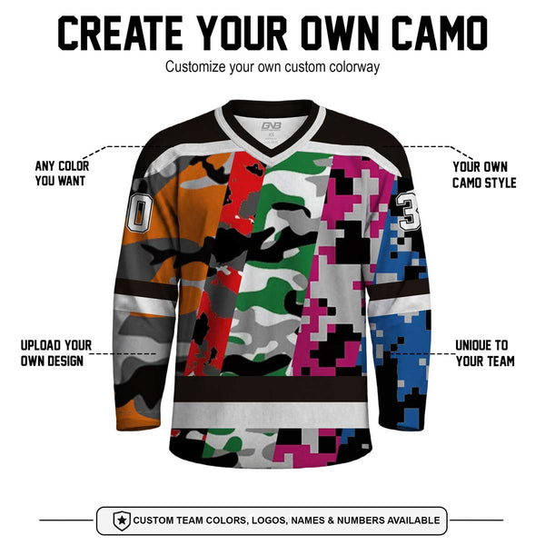 Heritage Stripe Military Camouflage Sublimated Hockey Jerseys