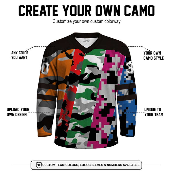Twin Rail Army Camo Sublimated Hockey Jerseys