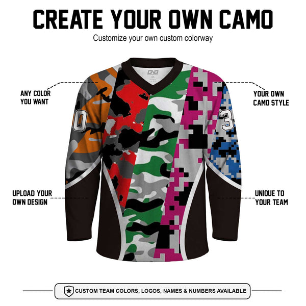 Blade Panel Digital Camo Hockey Jerseys Custom Made