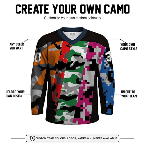 Classic Arc Digital Camouflage Custom Made Hockey Jerseys